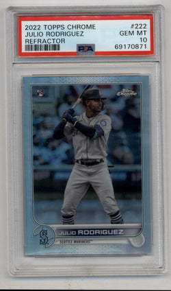 Julio Rodriguez 2022 Topps Chrome Refractor #222 PSA 10 Gem Mint 0871