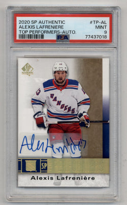 Alexis Lafreniere 2020-21 SP Authentic Top Performers Auto PSA 9 Mint