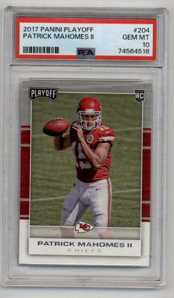 Patrick Mahomes 2017 Playoff Rookie #204 PSA 10 Gem Mint 4518