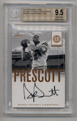 Dak Prescott 2016 Encased Rookie Notable Auto 21/75 BGS 9.5 Gem Mint