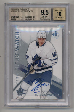 Mitch Marner 2016-17 SP Authentic #148 Future Watch Auto 217/999 BGS 9.5 Gem Mint Auto 10