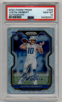 Justin Herbert 2020 Panini Prizm Auto PSA 10 Gem Mint