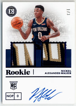 Nickeil Alexander-Walker 2019-20 Panini Encased Blue #237 Patch Auto 1/3