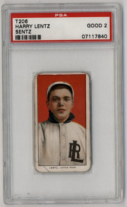 Harry Lentz 1909-11 T206 Sentz PSA 2 Good