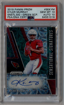 Kyler Murray 2019 Panini Prizm Sensational Signatures Prizms Green Scope #SEKYM 25/75 PSA 10 Auto 10