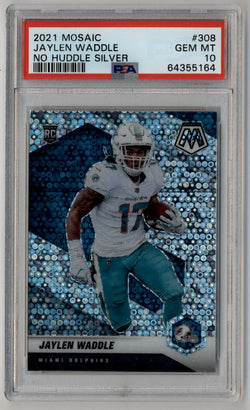 Jaylen Waddle 2021 Mosaic No Huddle Silver Variation #308 PSA 10 Gem Mint