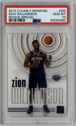 Zion Williamson 2019-20 Clearly Donruss Rookie Special #ZW PSA 10 Gem Mint