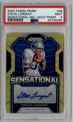 Steve Largent 2020 Prizm Sensational Signatures Gold Auto #48 2/5 PSA 9 Mint