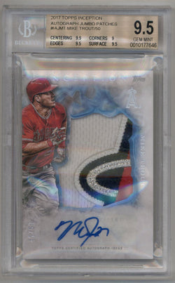 Mike Trout 2017 Topps Inception Auto Jumbo Patch #IAJMT 45/50 BGS 9.5 Gem Mint