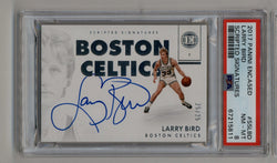 Larry Bird 2017-18 Panini Encased Scripted Signatures 25/25 PSA 8 Near Mint Mint