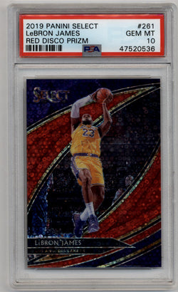 LeBron James 2019-20 Select Red Disco Prizm 07/49 PSA 10 Gem Mint