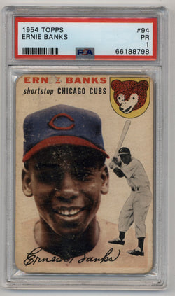 Ernie Banks 1954 Topps Rookie #94 PSA 1 Poor