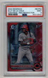 Elly De La Cruz 2022 Bowman Chrome Prospect Red Refractor #BCP50 3/5 PSA 9 Mint