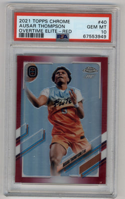 Ausar Thompson 2021-22 Topps Chrome Overtime Elite Red Refractors #40 2/5 PSA 10 Gem Mint