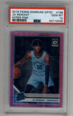 Ja Morant 2019-20 Donruss Optic Hyper Pink #168 Rated Rookie PSA 10 Gem Mint