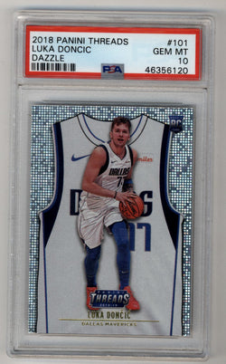 Luka Doncic 2018-19 Panini Threads Dazzle #101 PSA 10 Gem Mint