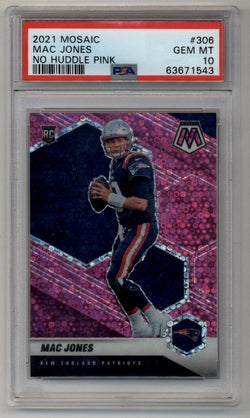 Mac Jones 2021 Mosaic No Huddle Pink #306 10/20 PSA 10 Gem Mint