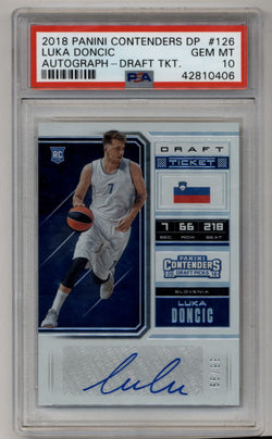 Luka Doncic 2018-19 Contenders Draft Picks Auto Draft Ticket 38/99 PSA 10 Gem Mint