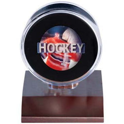 Ultra Pro Dark Wood Base Puck Display