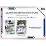 2021 Bowman Chrome Baseball Hobby Box -12 Box Case